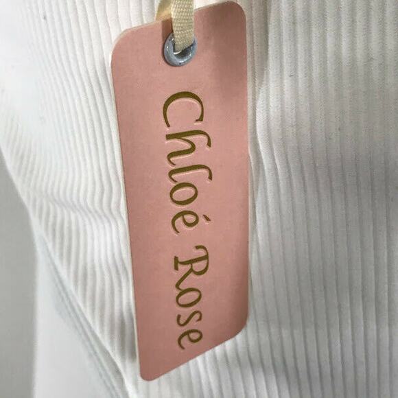Chloe Rose Carnation Cutout One Piece Swimsuit Lace Up Racerback White Rib NWT - Picture 7 of 9